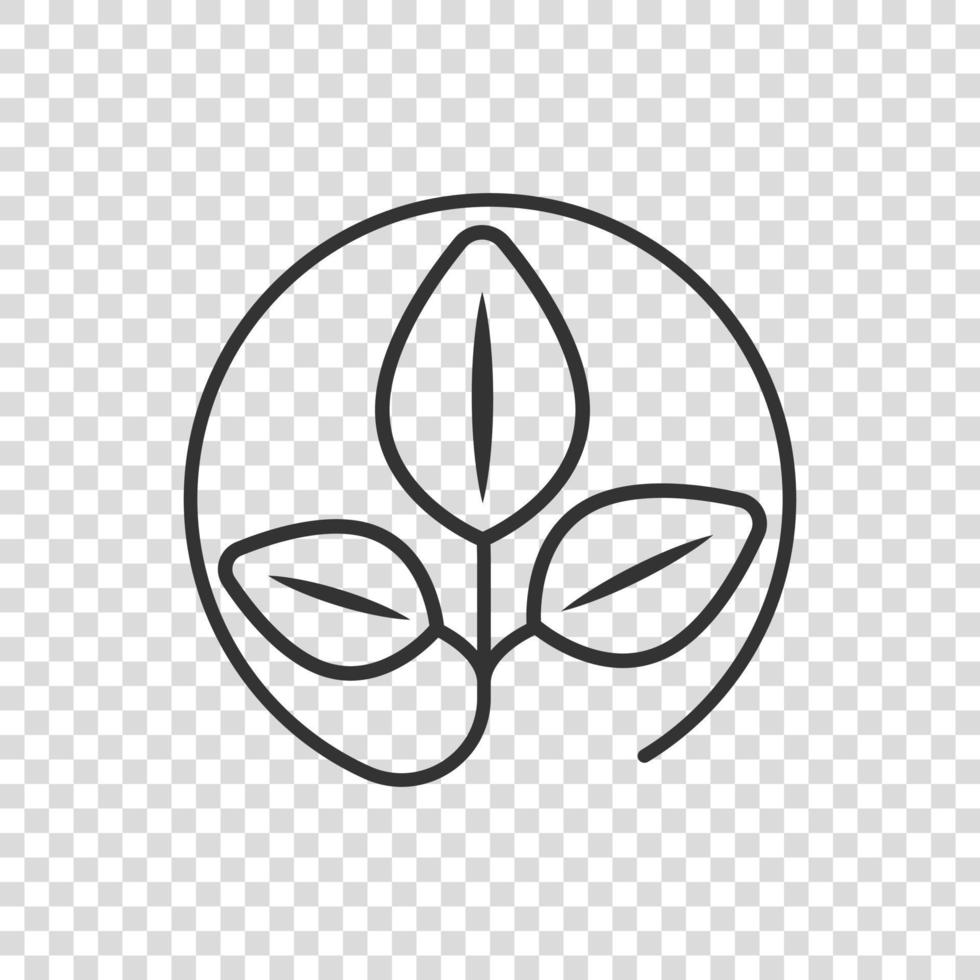 icono de hoja en estilo plano. ilustración de vector de planta sobre fondo blanco aislado. concepto de negocio de signo de flor.