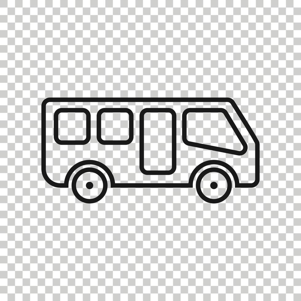 Bus icon in flat style. Coach vector illustration on white isolated background. Autobus vehicle business concept.