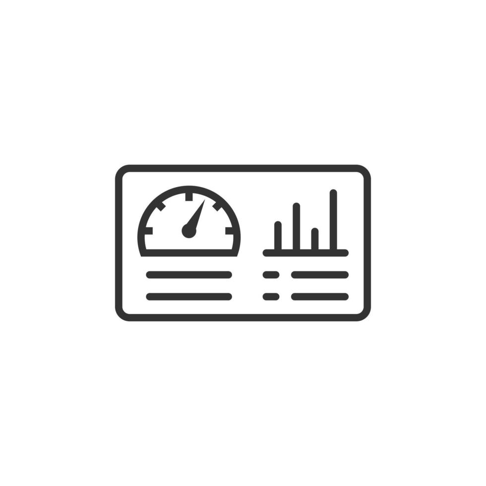 Dashboard icon in flat style. Finance analyzer vector illustration on white isolated background. Performance algorithm business concept.