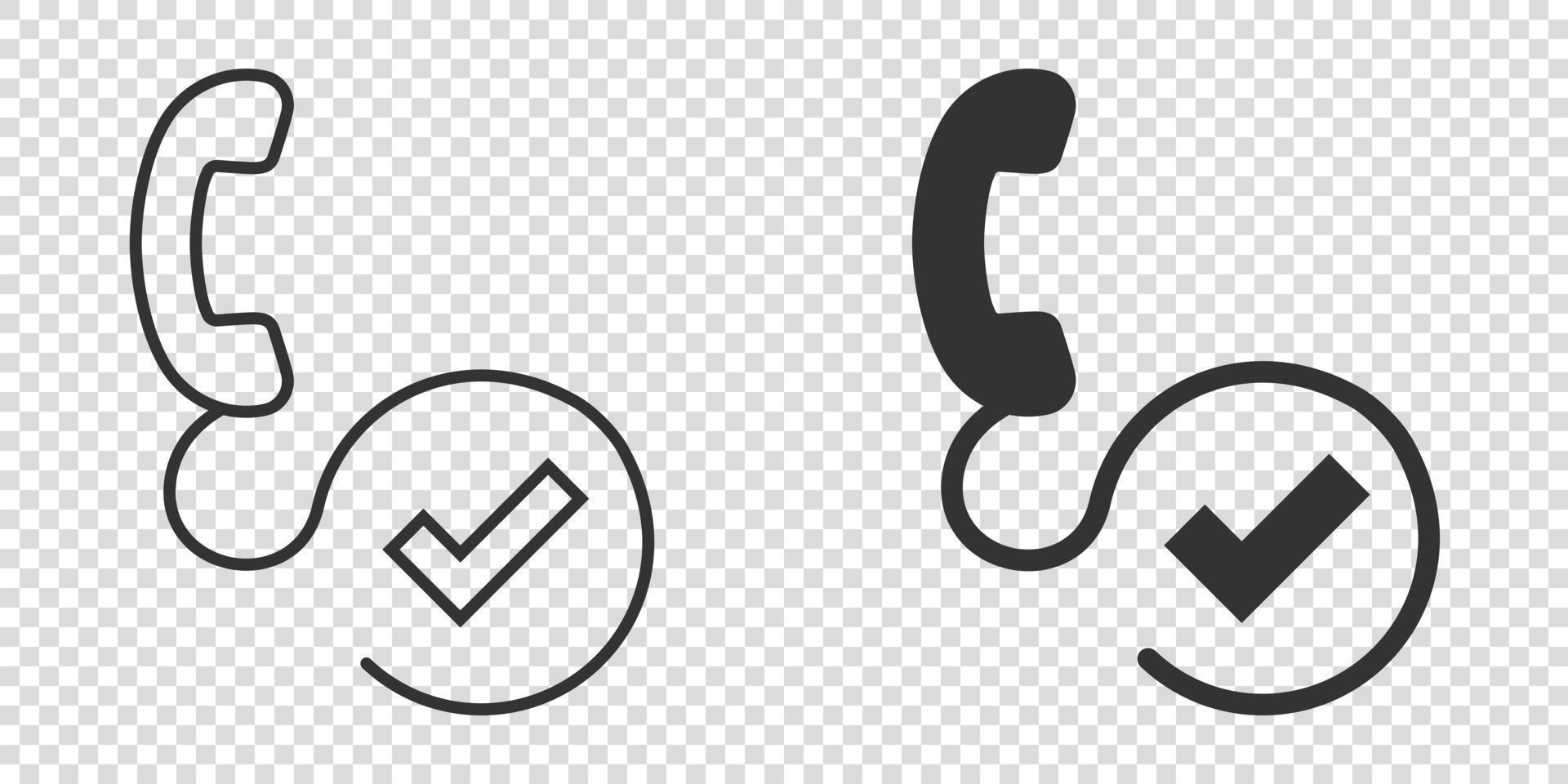 icono de marca de verificación de teléfono en estilo plano. ilustración de vector de aprobación de teléfono inteligente sobre fondo blanco aislado. confirmar el concepto de negocio.