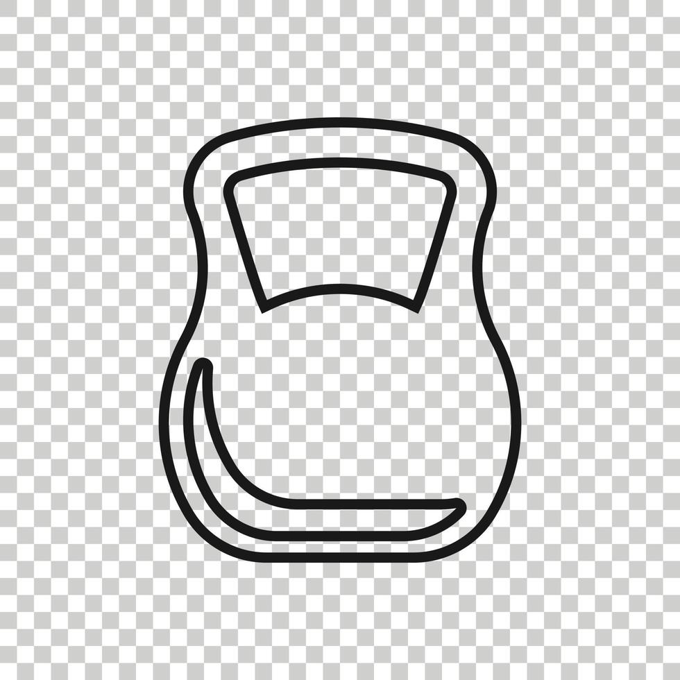 Kettlebell icon in flat style. Barbell sport equipment vector illustration on white isolated background. Dumbbell business concept.