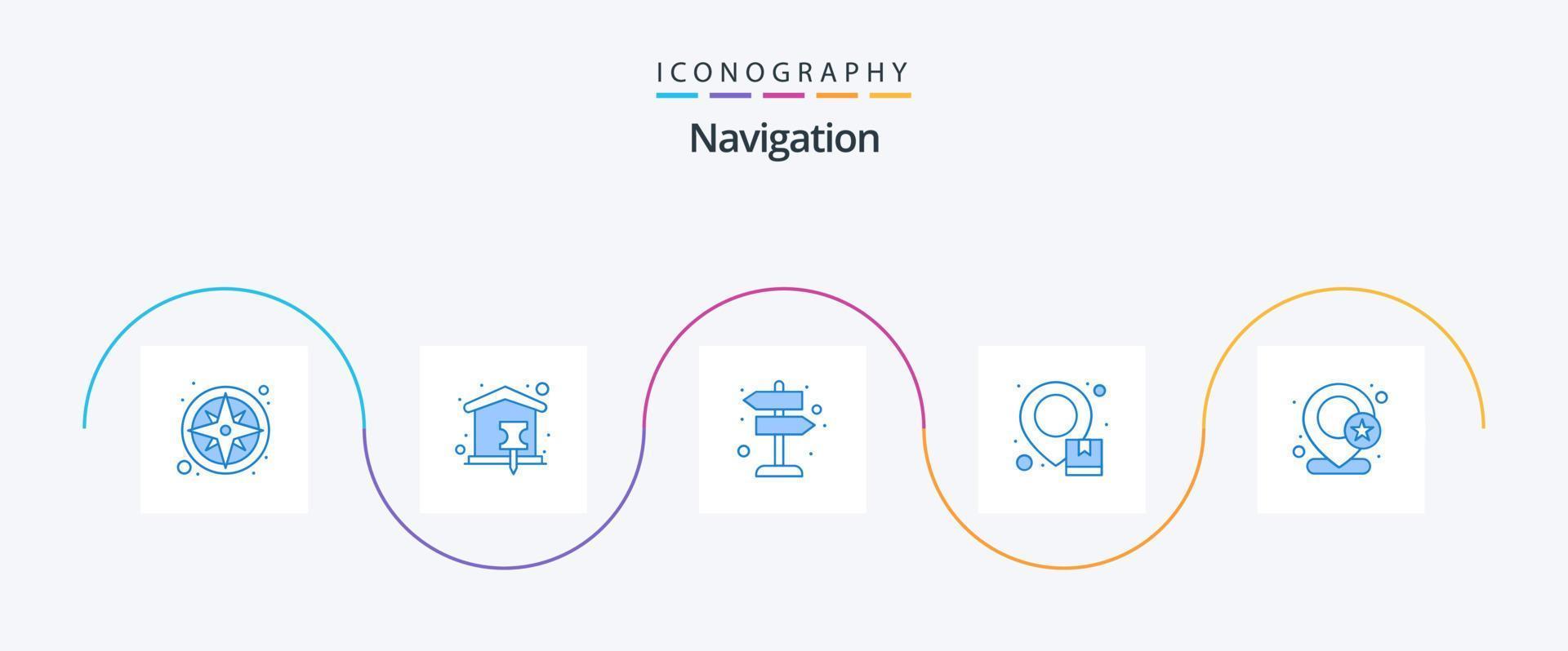 Navigation Blue 5 Icon Pack Including pin. location. pin. box. left right vector