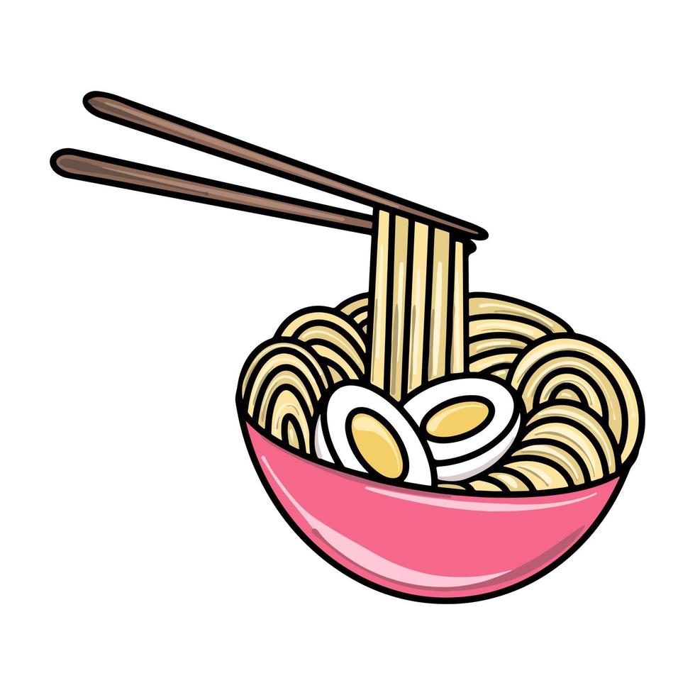 Vector Ramen Flat Design Japan Icon