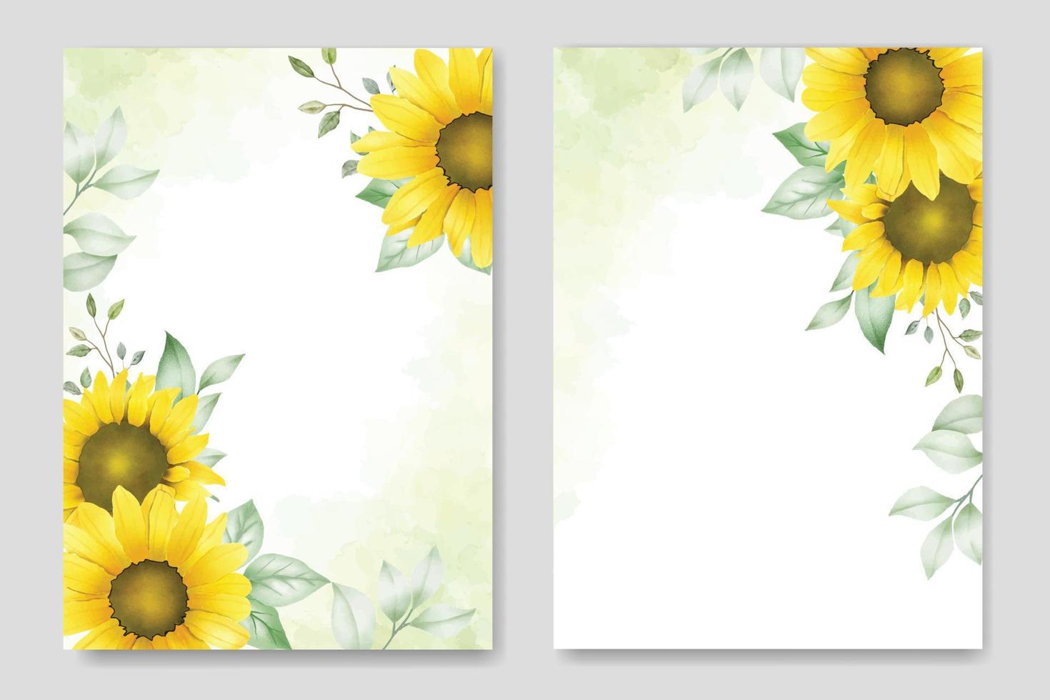 SunFlower Wedding Invitation Card Template vector
