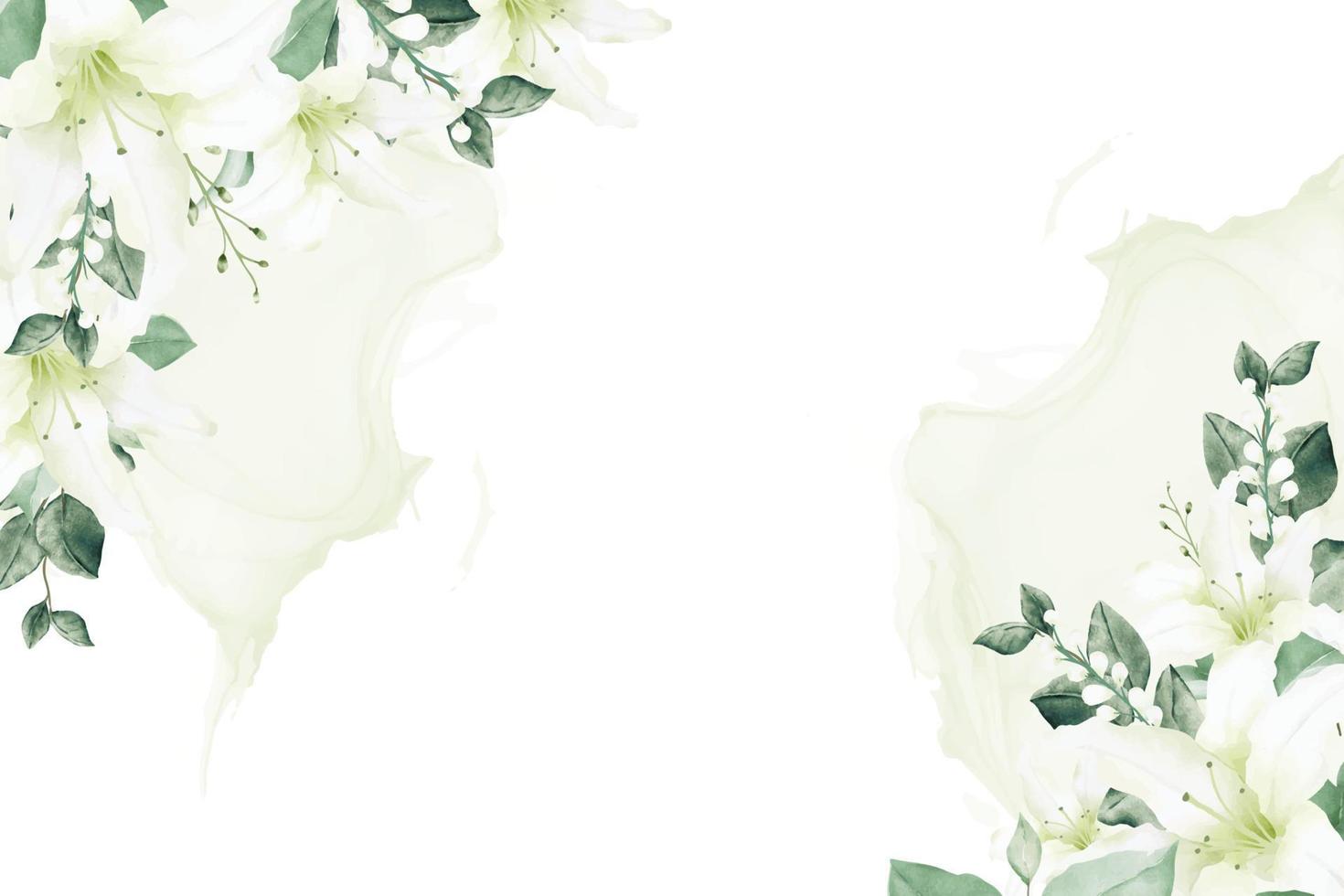 Beautiful Floral lily Background Watercolor vector