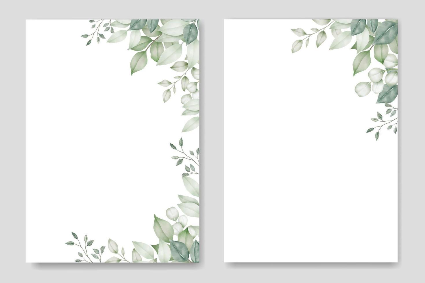 hermosa plantilla floral de la tarjeta de la invitación de la boda de la acuarela vector