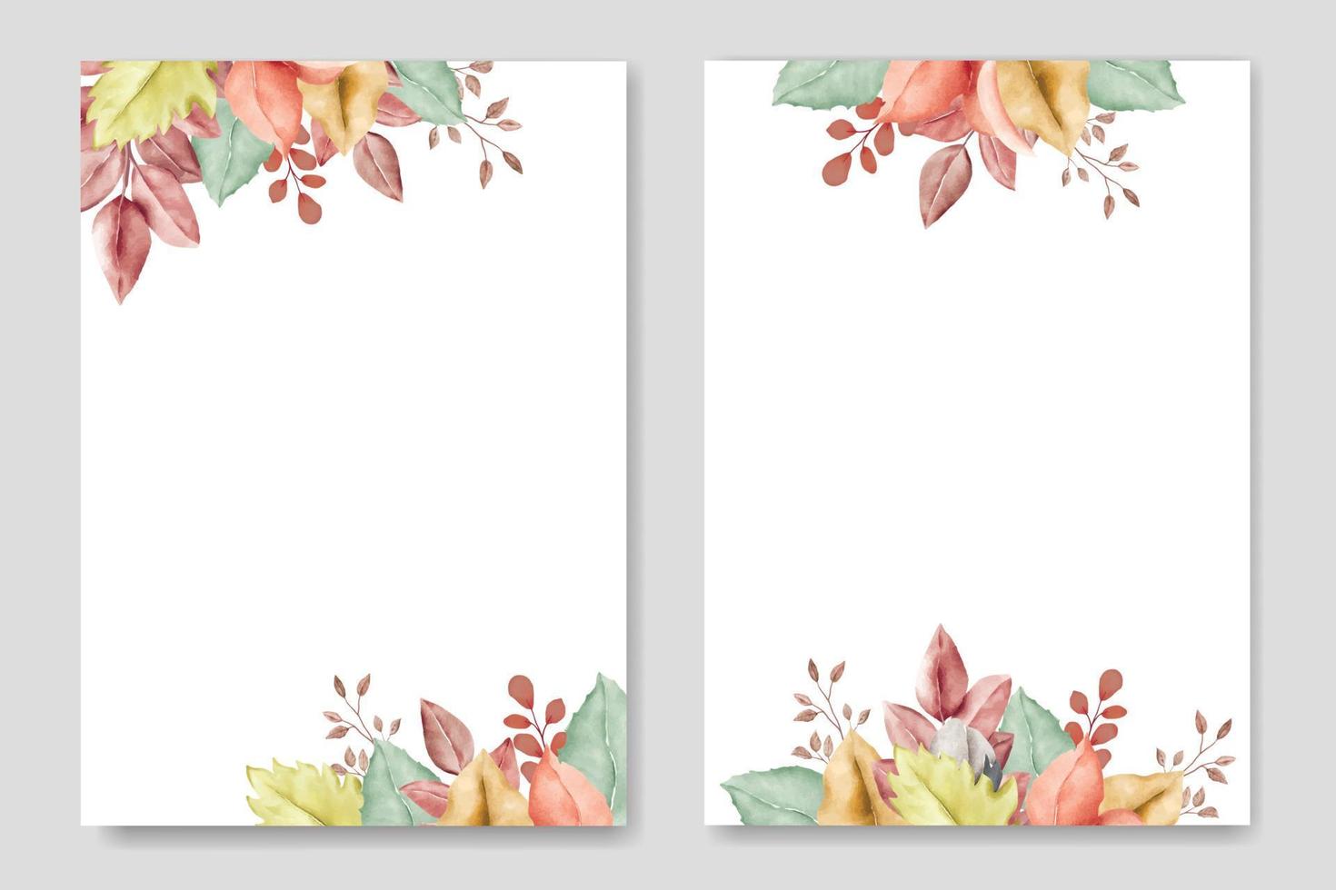 Beautiful Floral Watercolor Wedding Invitation Card Template vector