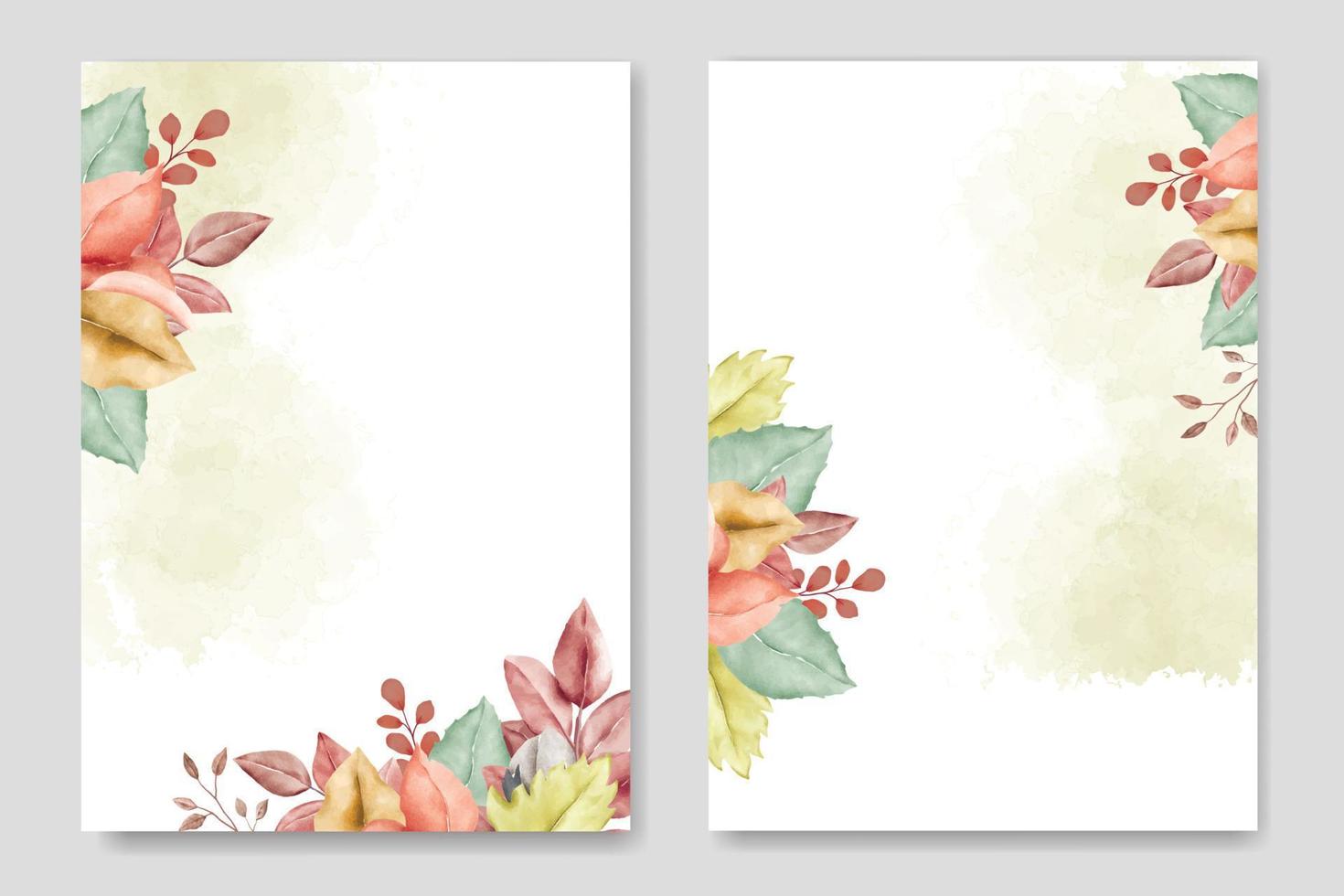 Beautiful Floral Watercolor Wedding Invitation Card Template vector