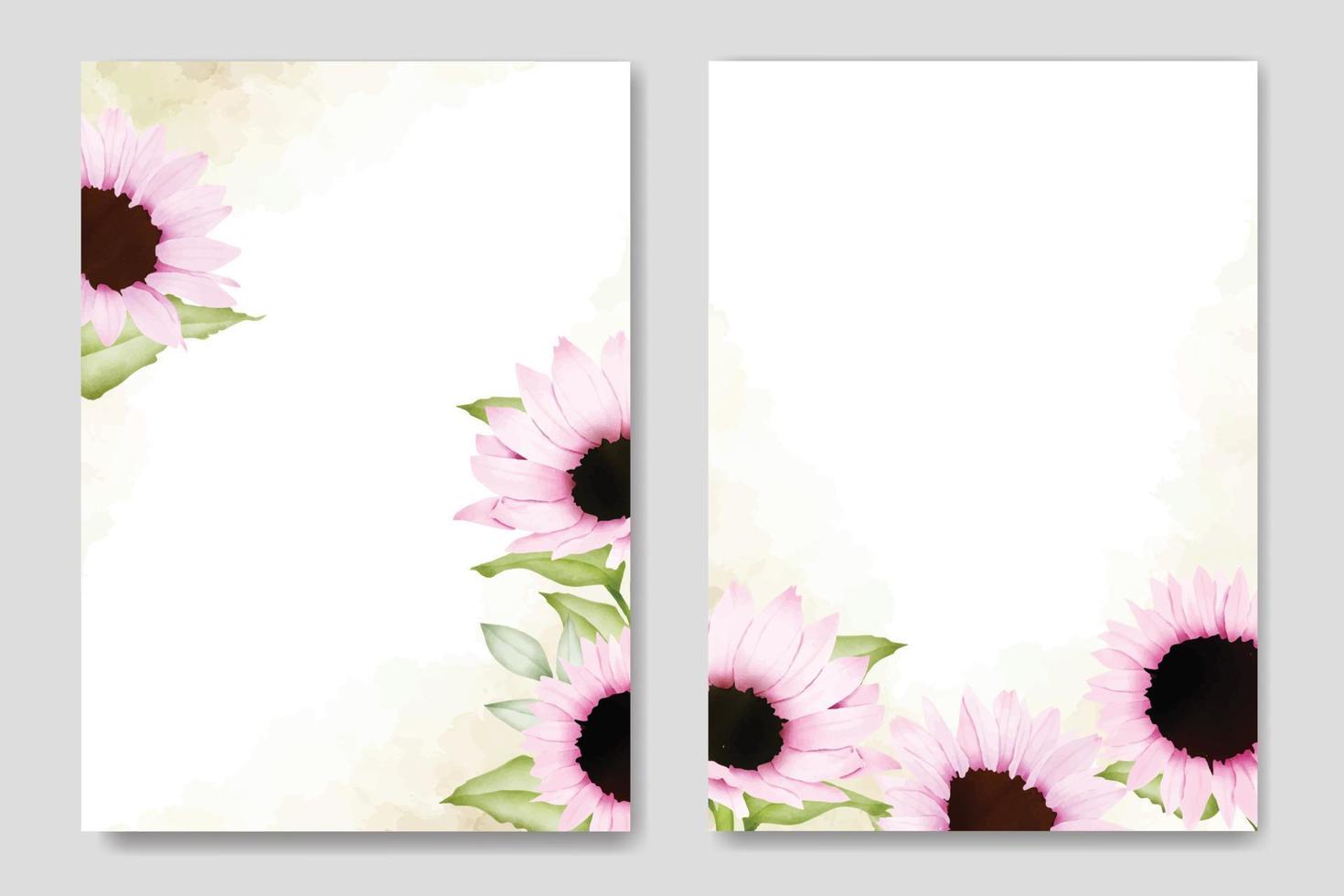 summer watercolor chrysanthemum flower card set vector