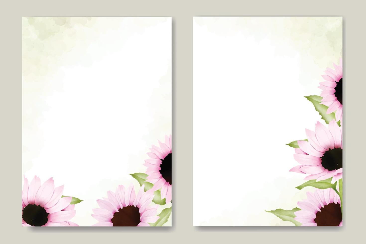 summer watercolor chrysanthemum flower card set vector