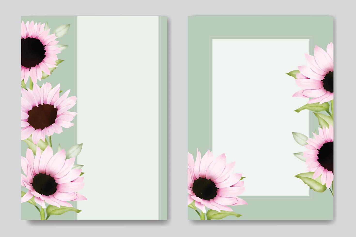 summer watercolor chrysanthemum flower card set vector