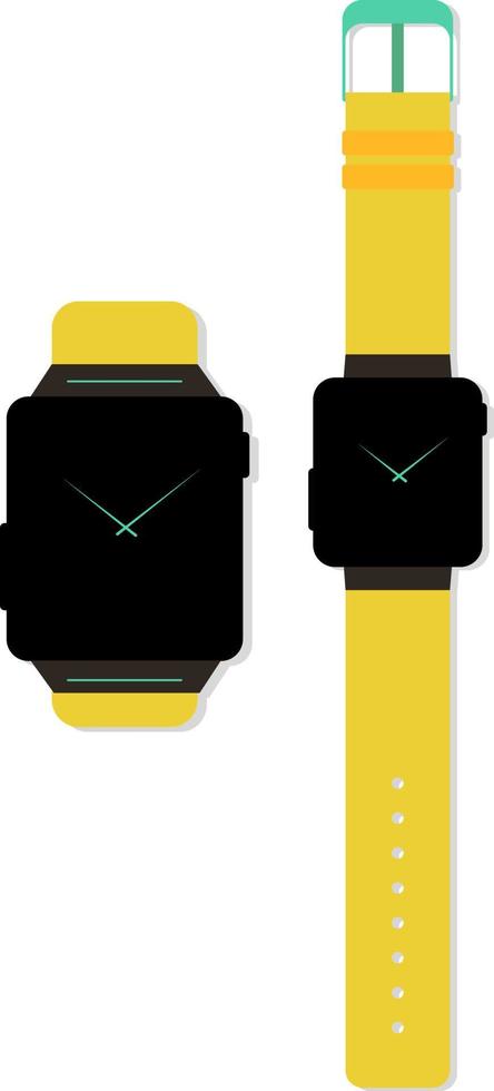 Smartwatch trendy over white green and yellow vector