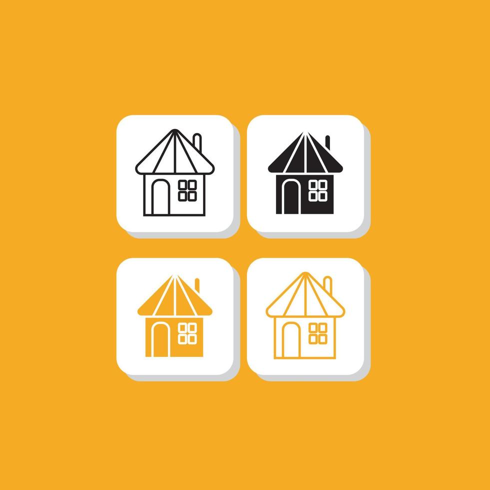 icon yellow house vector