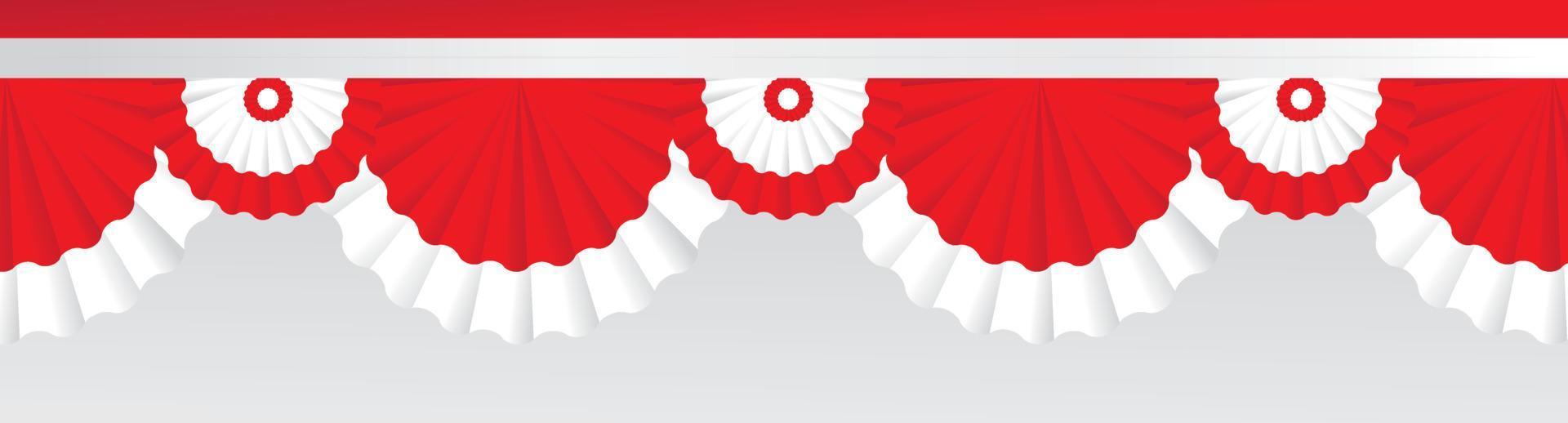 ornamen flag indonesia independence day vector