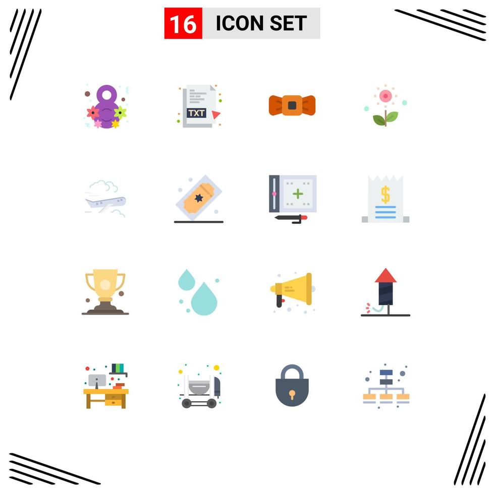 User Interface Pack of 16 Basic Flat Colors of plane spring bow rose ...