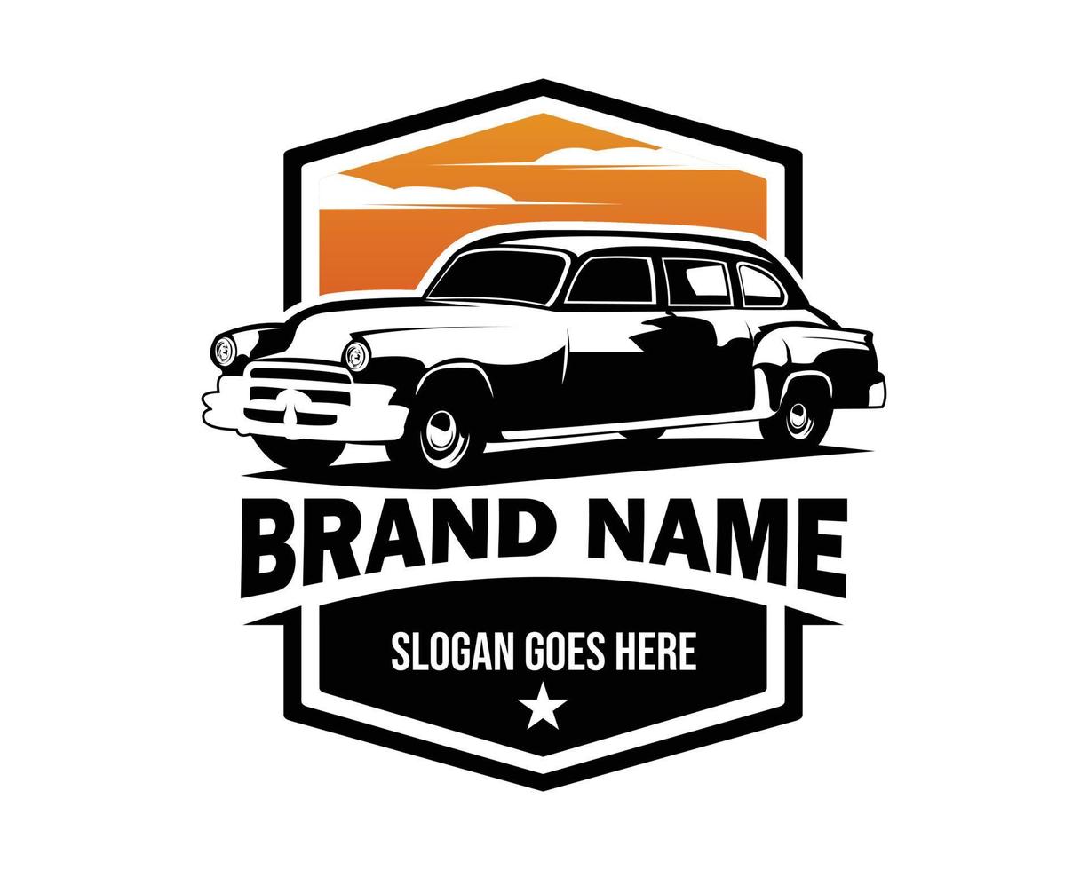 logotipo de coche chevy simple. vista de fondo blanco aislado desde un lado. Lo mejor para insignias, emblemas y la industria automotriz. vector