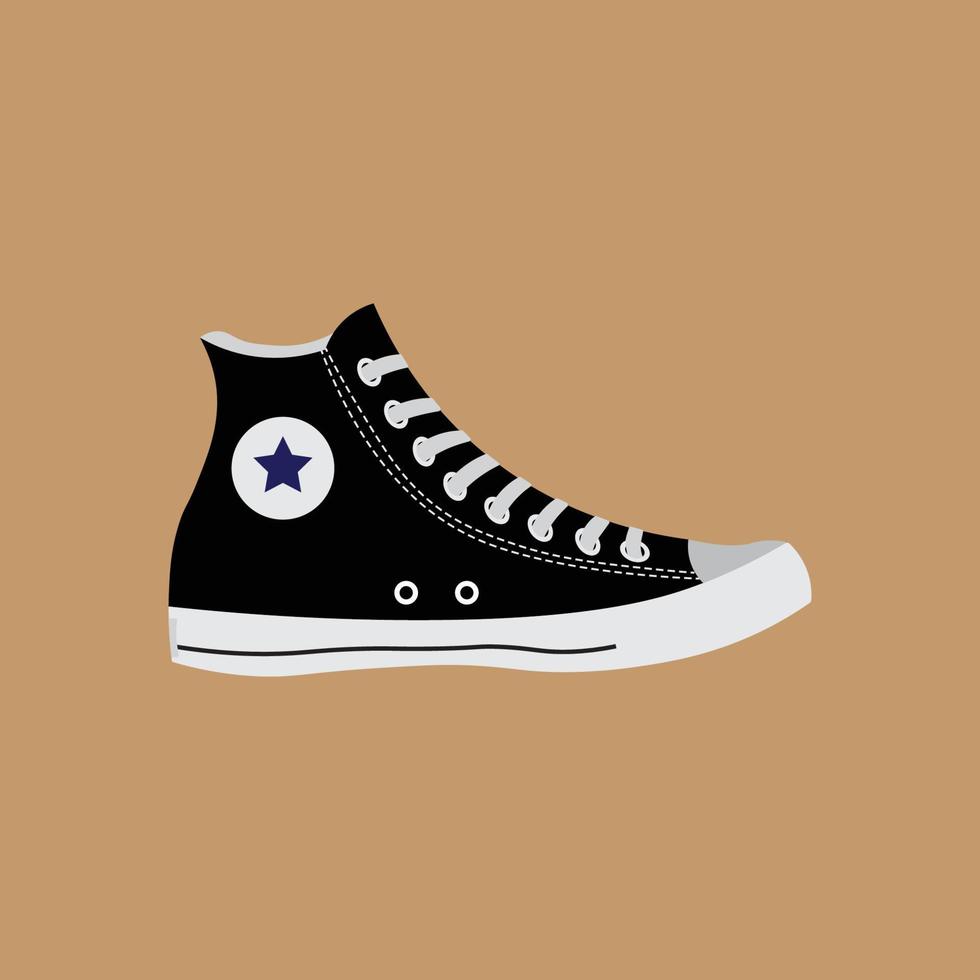 Sneaker shoe . Concept. Flat design. Vector illustration. Sneakers in flat style. Sneakers side view. Fashion sneakers.