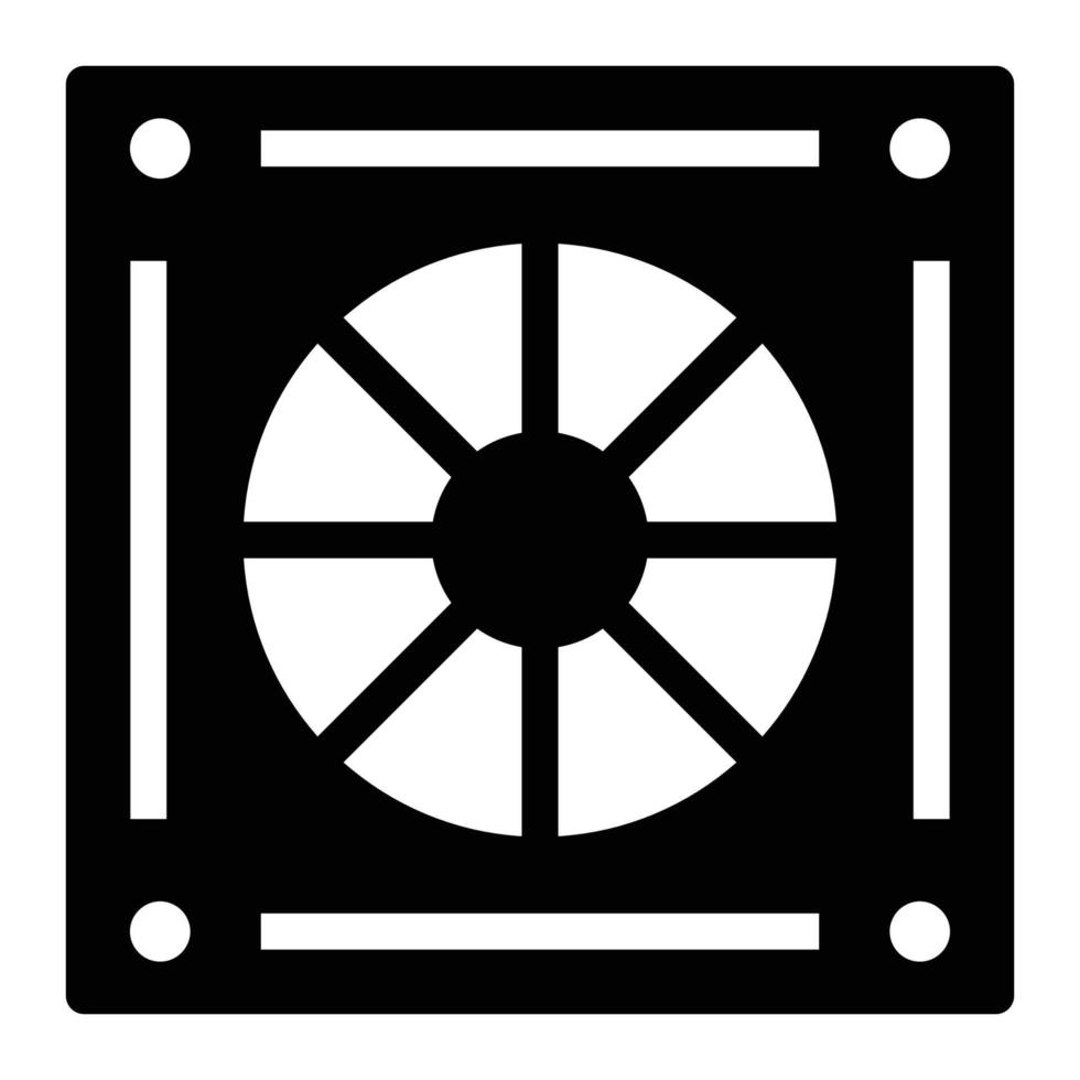 Cooling Fan Solid Icon vector