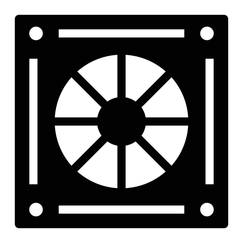 Cooling Fan Solid Icon vector