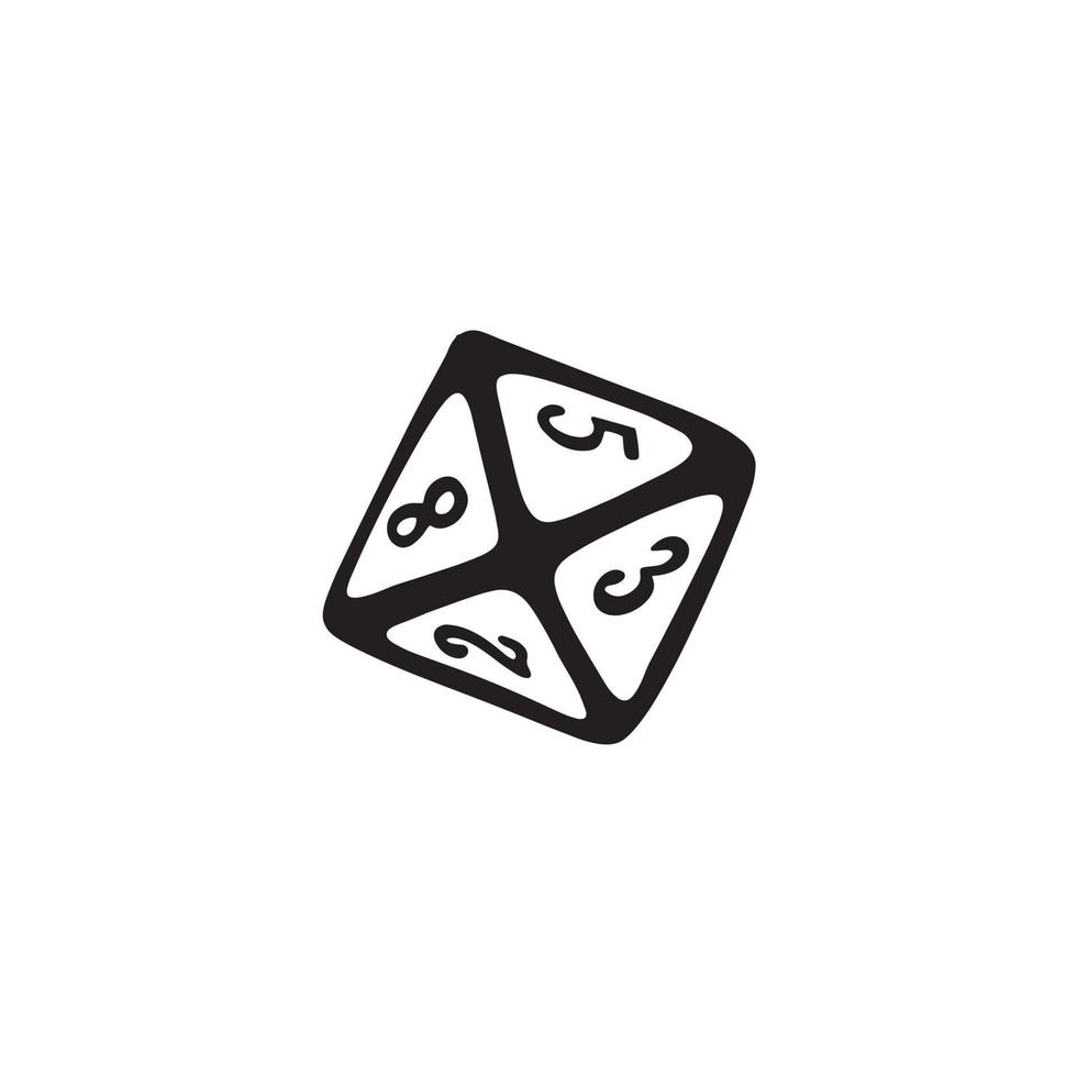 Vector icon dice for boardgames in doodle style