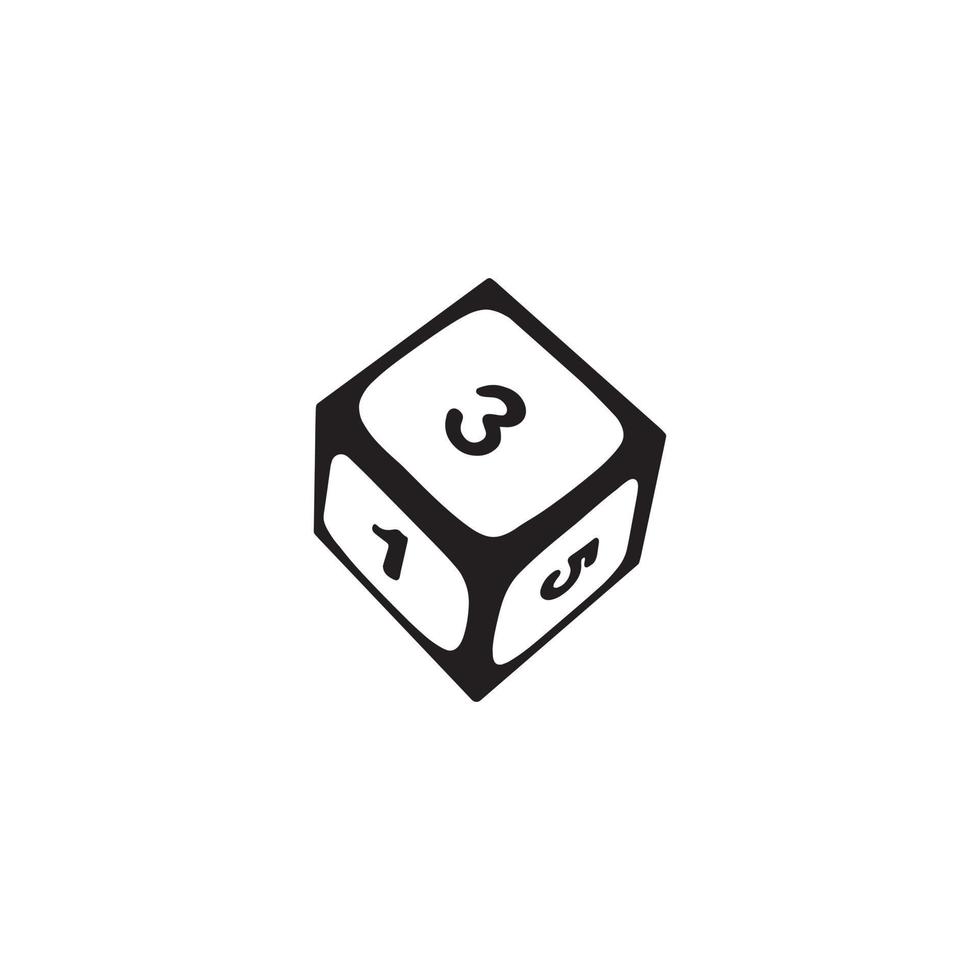 Vector icon dice for board games in doodle style