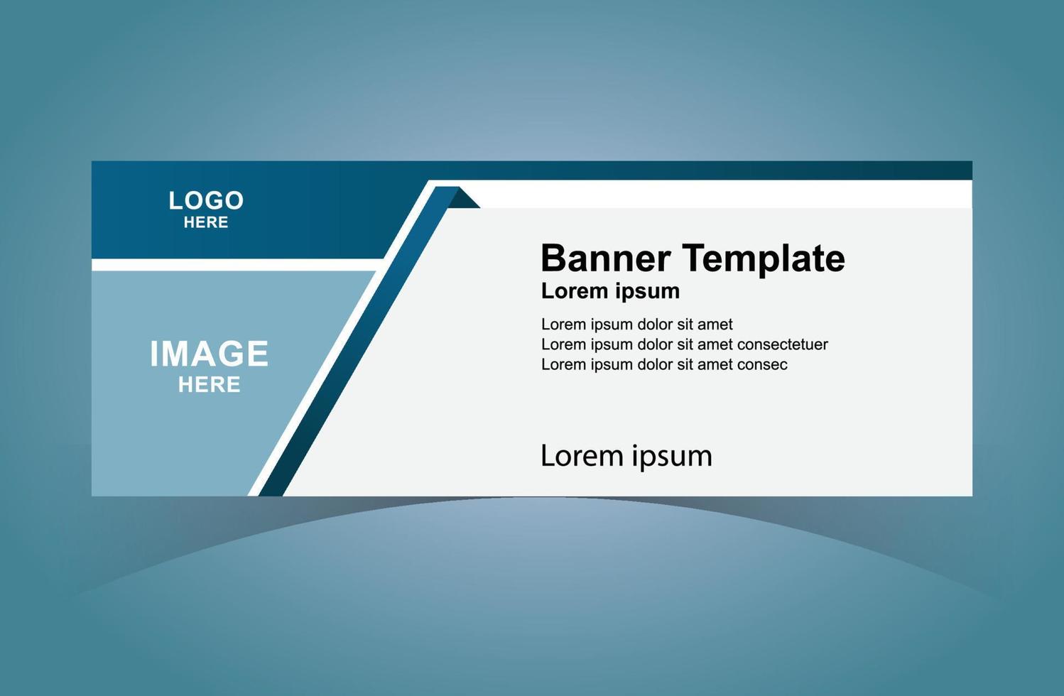 Corporate Web Banner Design Template. Professional Webinar Horizontal Banner Design. vector