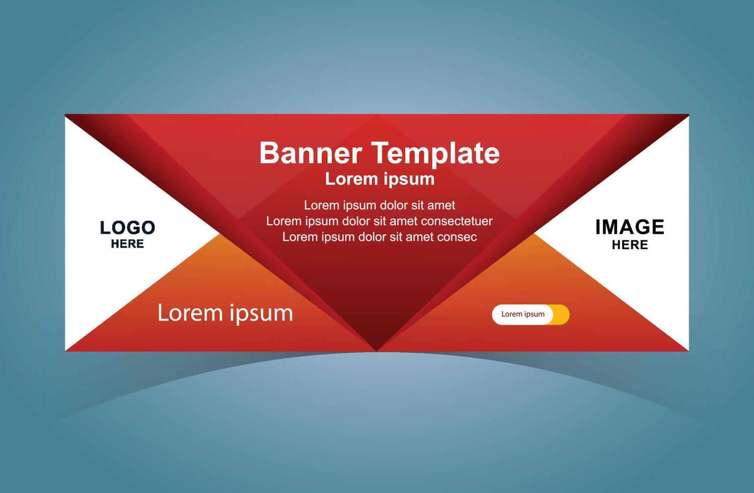 Business Web Banner Design Template. Red and White Web Banner Design. Modern Web Banner. vector