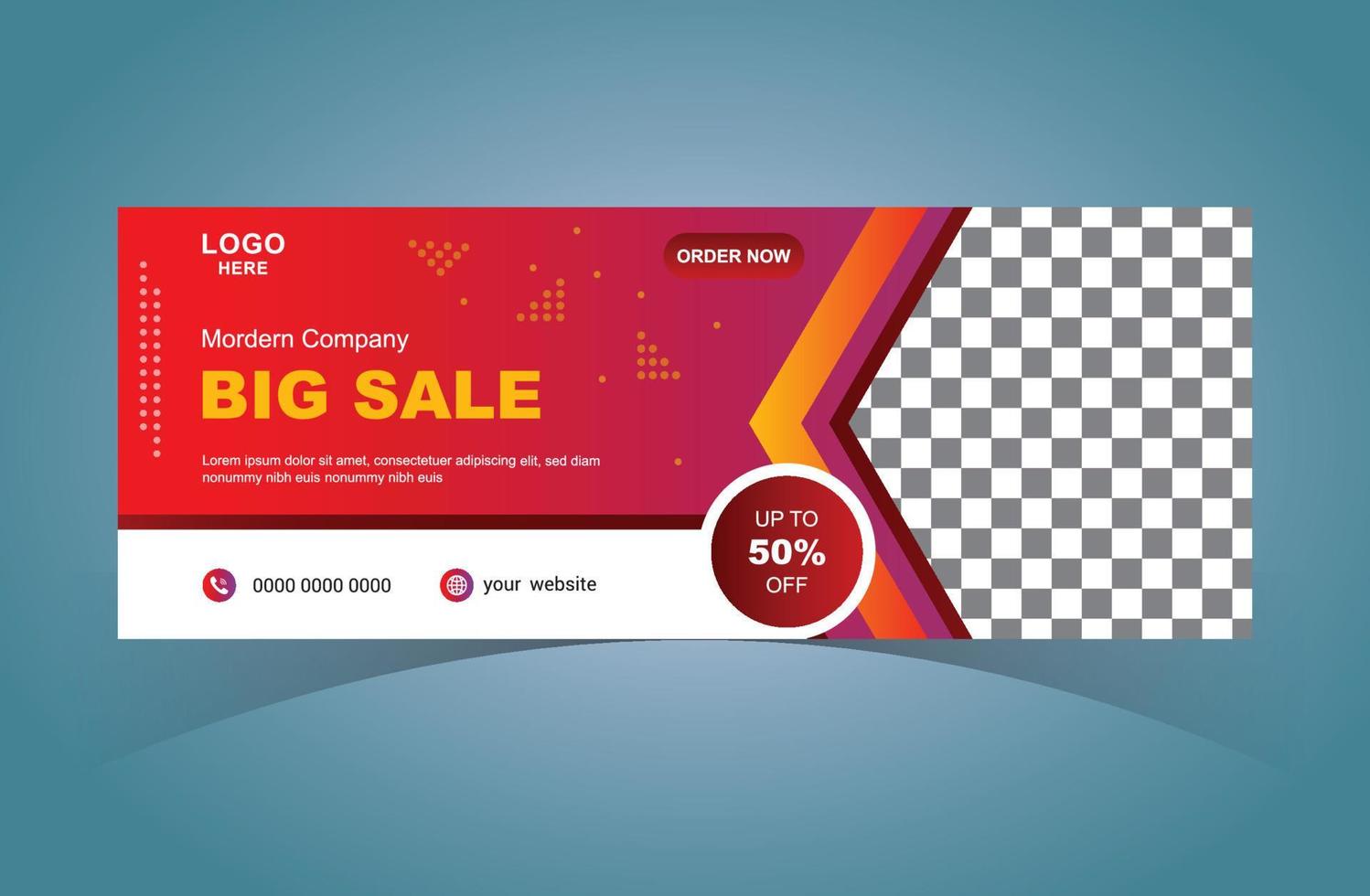 Big Sale Web Banner Design Template. Social Media, Digital Marketing Cover Template. vector