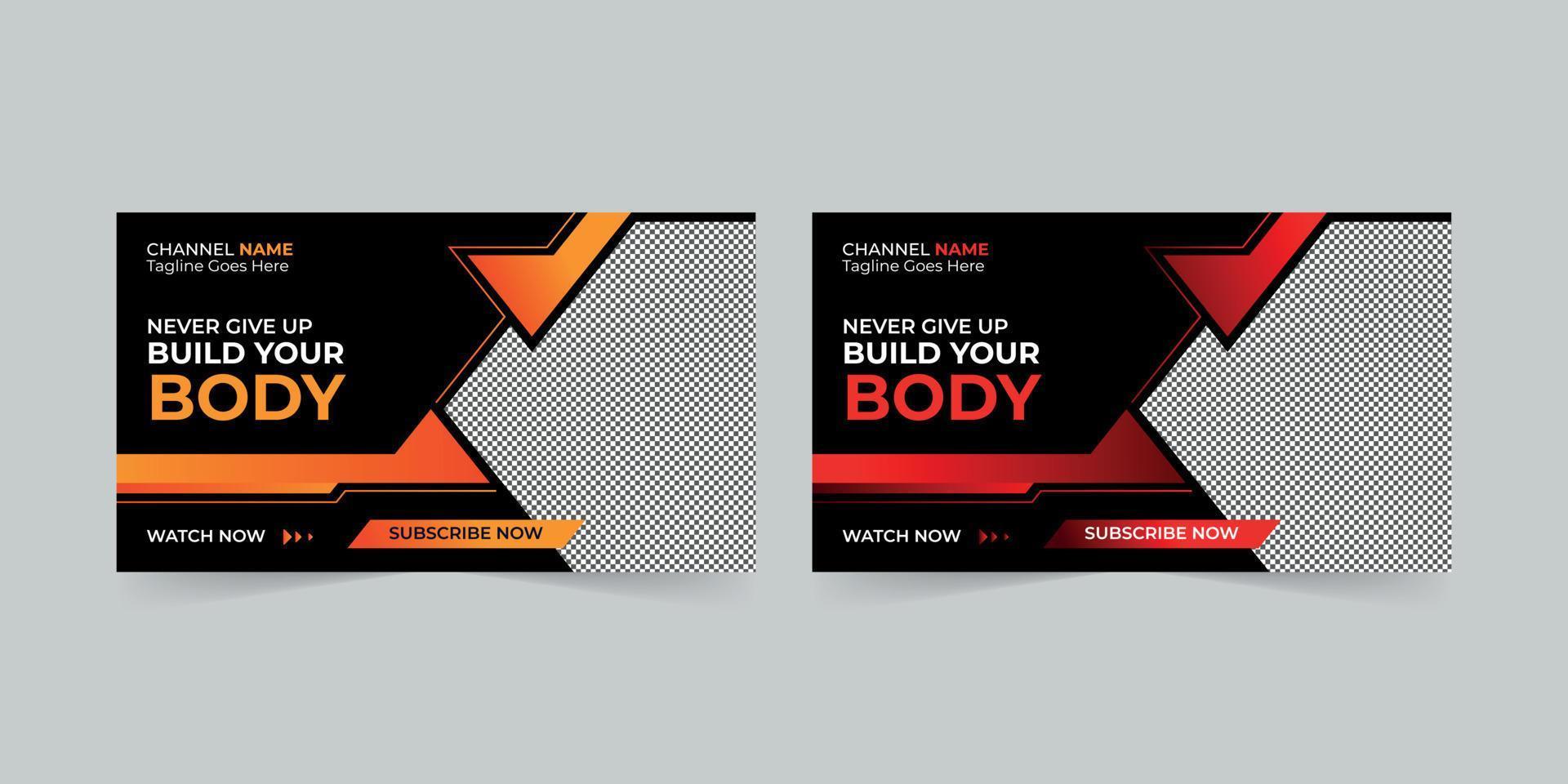 Professional Business solution thumbnail design for any videos and web banner template, Customizable corporate Video cover photo design for social media. vector