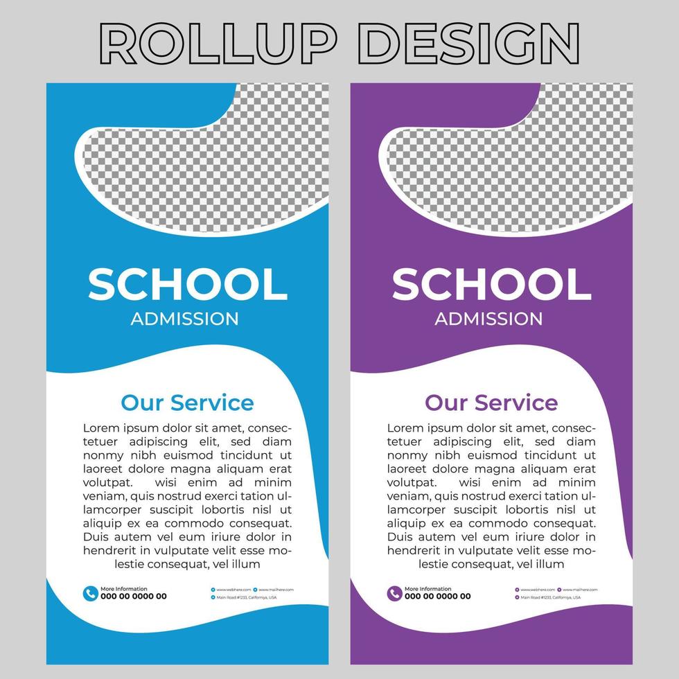 School Educational Admission Rollup Banner vector