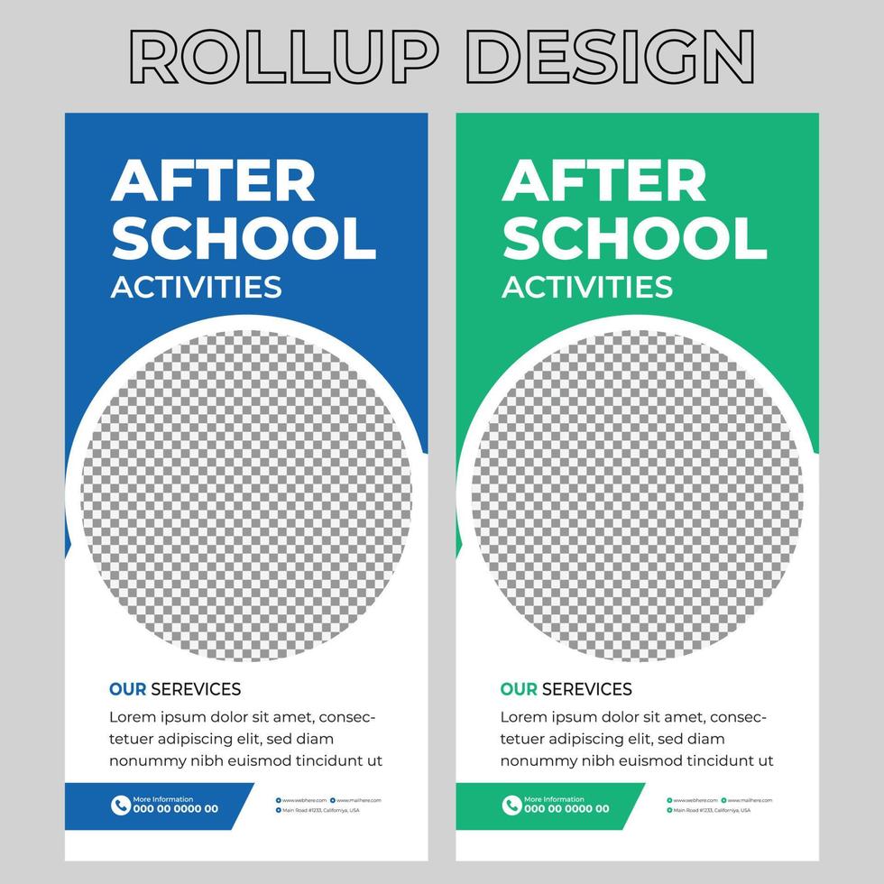 School Educational Admission Rollup Banner vector