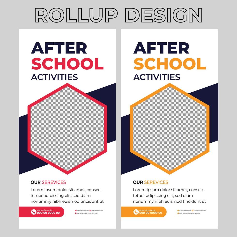 School Educational Admission Rollup Banner vector