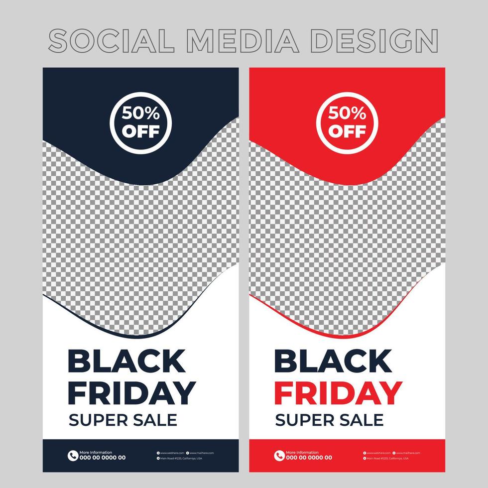 banners acumulativos de venta de viernes negro vector