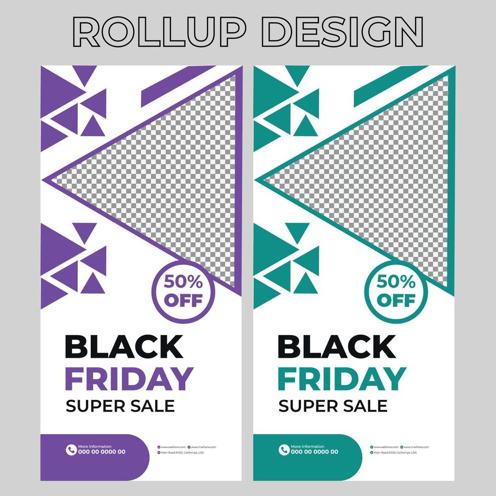 Black Friday Sale Rollup Banners vector