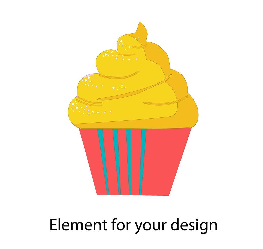Cupcake, Muffin. illustration isolated on a white background.. vector