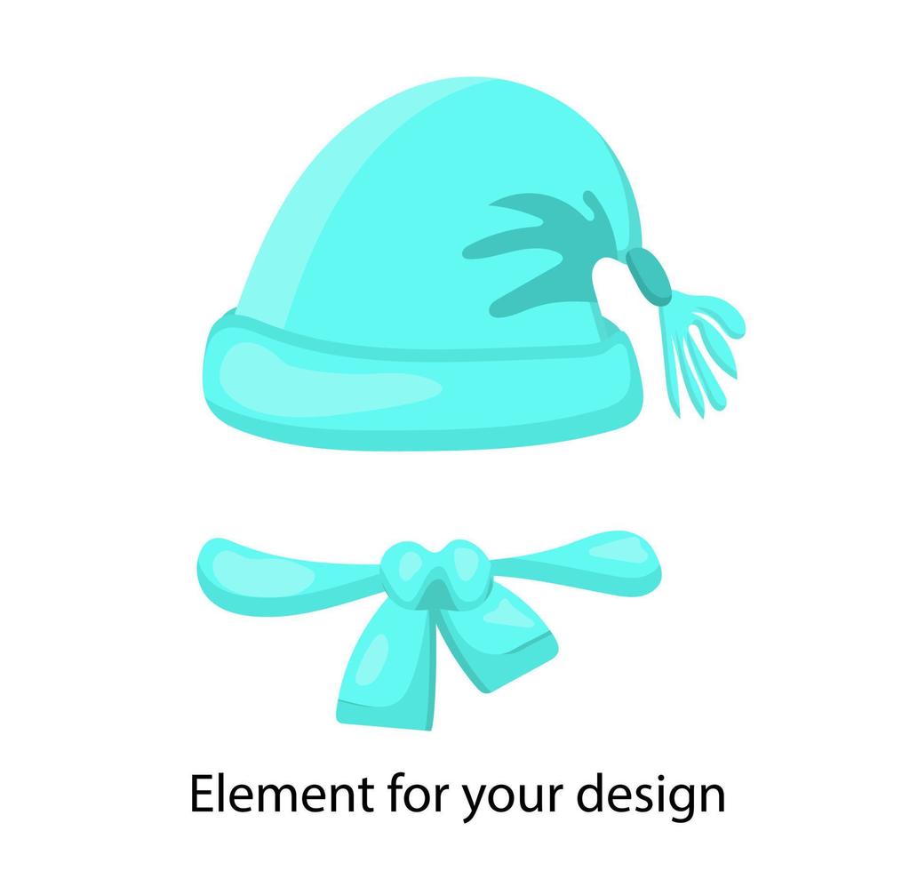 hat and scarf . illustration isolated on white background vector