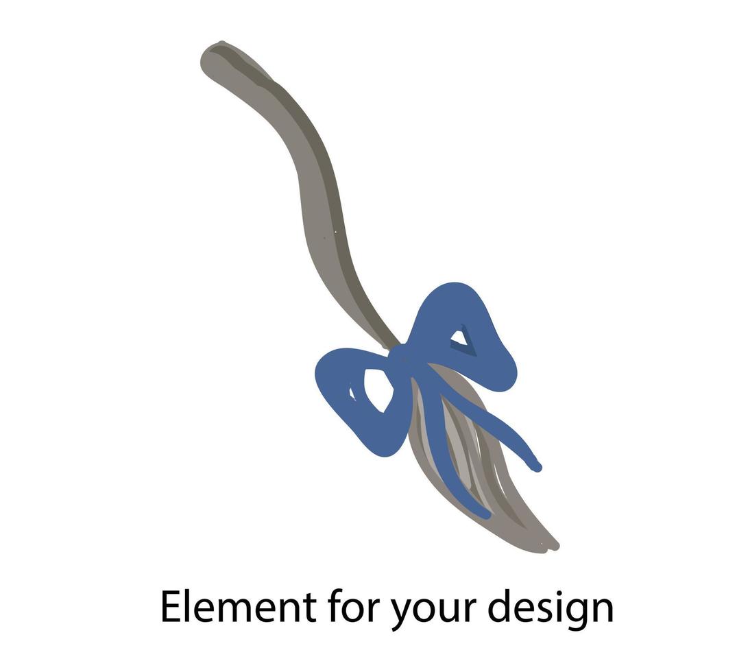 Donkey Eeyore. tail. Blue bow illustration on a white background. Element for your design.. vector