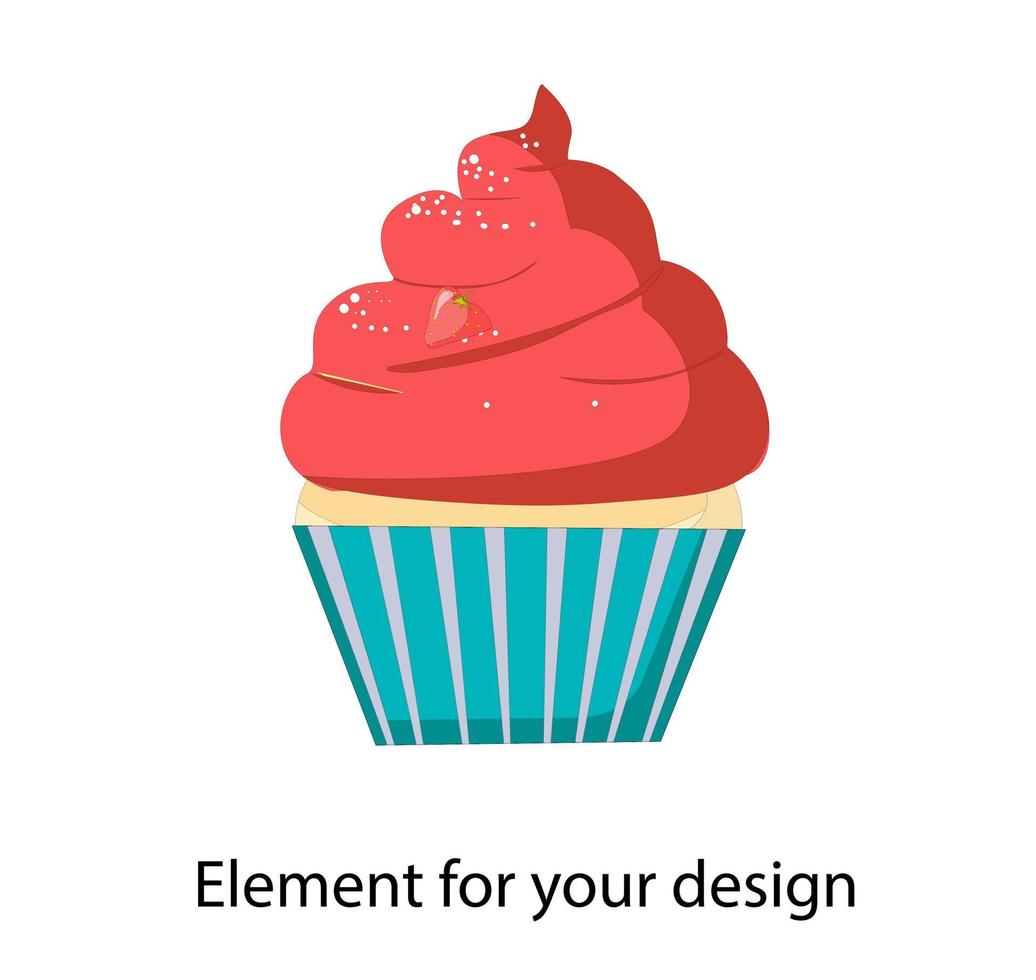 Cupcake, Muffin. illustration isolated on a white background. vector