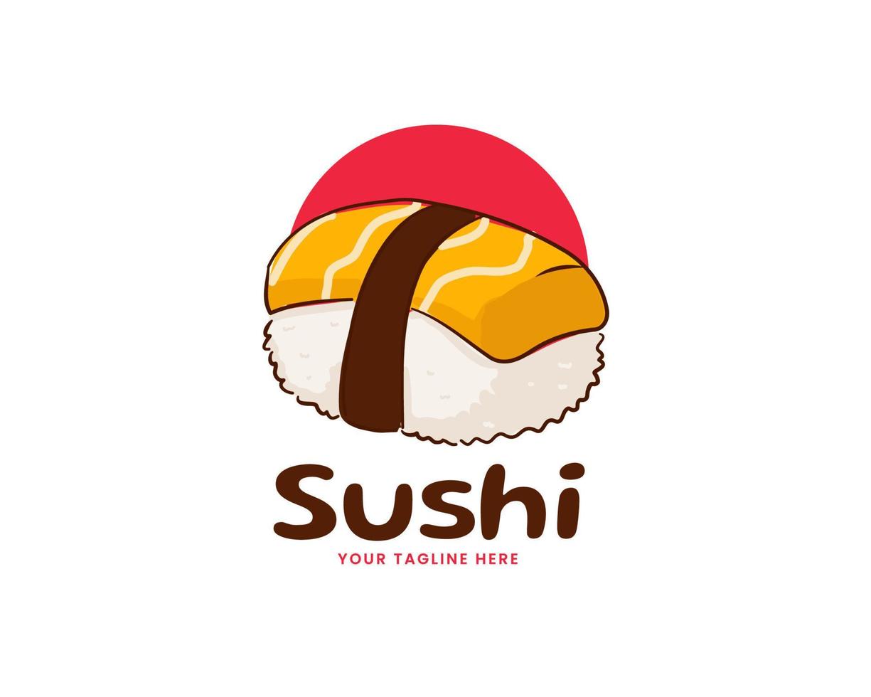 comida tradicional japonesa. delicioso sushitei. atún y onigiri envueltos en nori. comida callejera japonesa vector