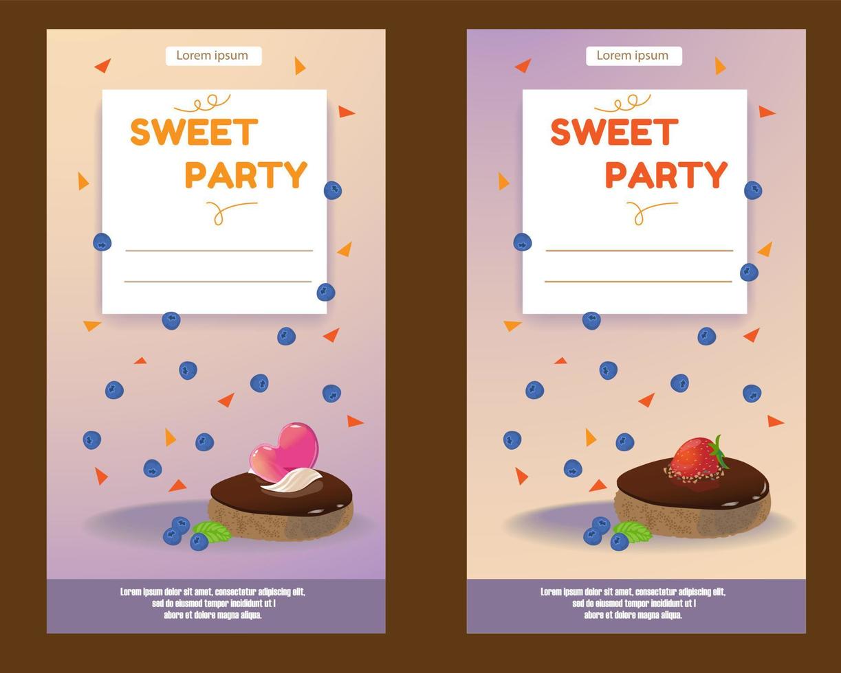 Set vector design flyers for baking, bakery shop, cooking, sweet products, dessert, pastry.