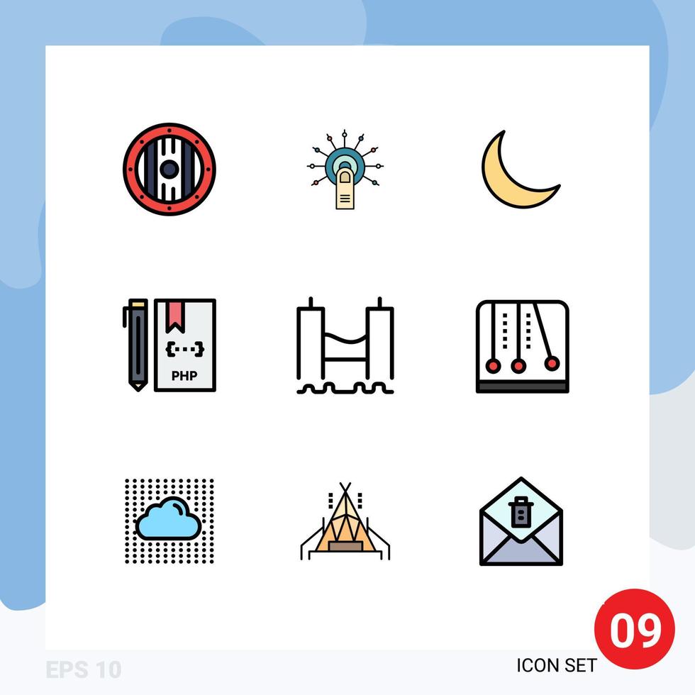 9 Creative Icons Modern Signs and Symbols of php development touch here develop natural Editable Vector Design Elements