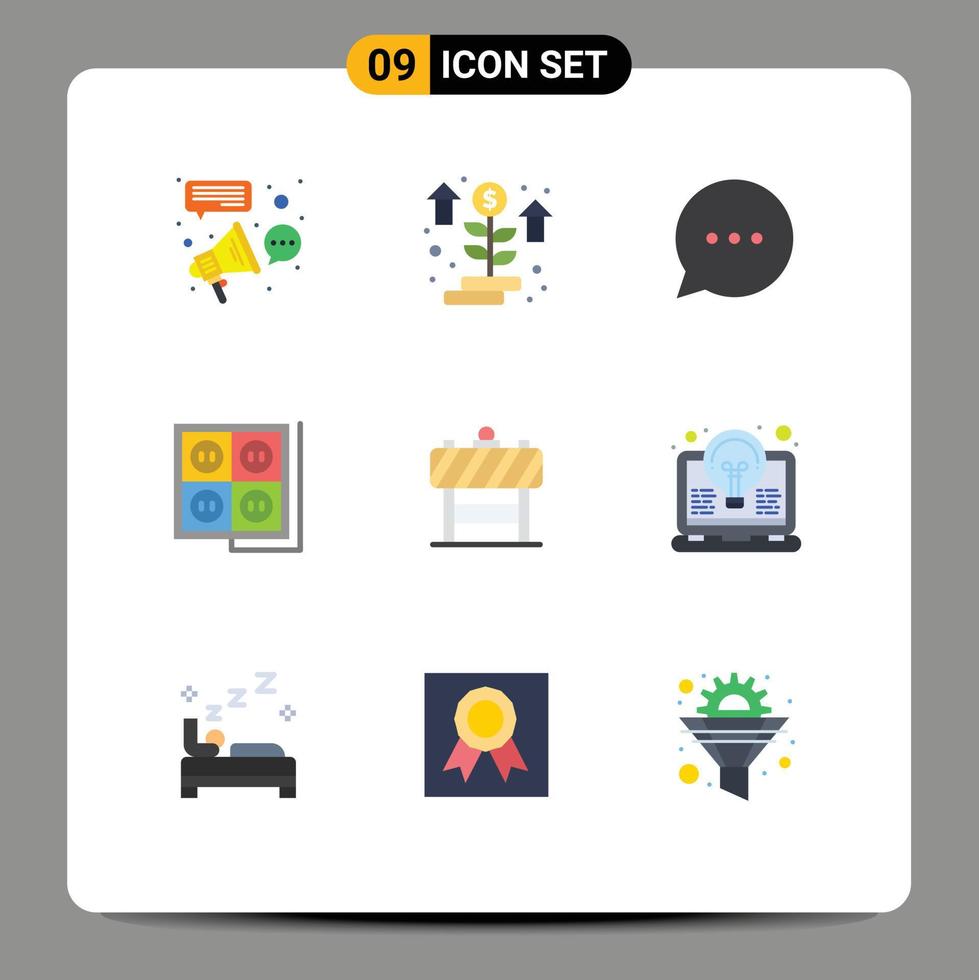 Set of 9 Modern UI Icons Symbols Signs for sign socket plant plug building Editable Vector Design Elements