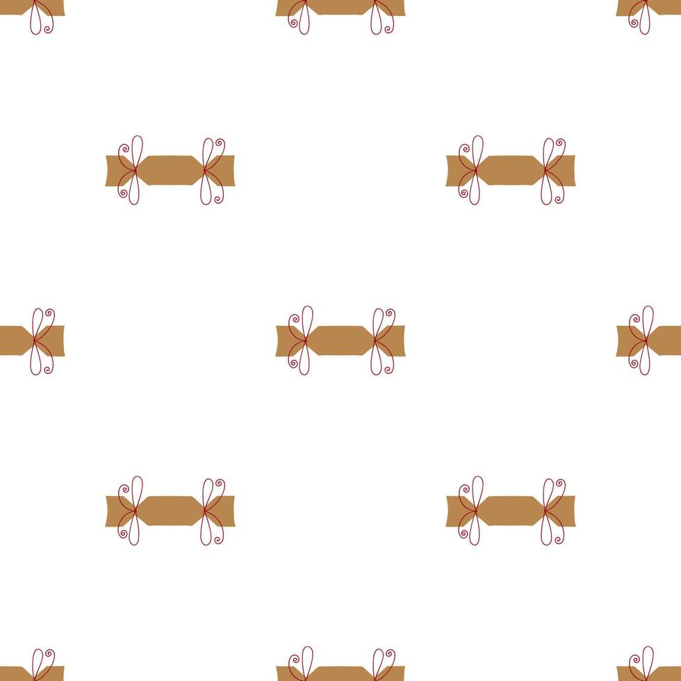 Candy or cracker. Winter festival seamless pattern. vector