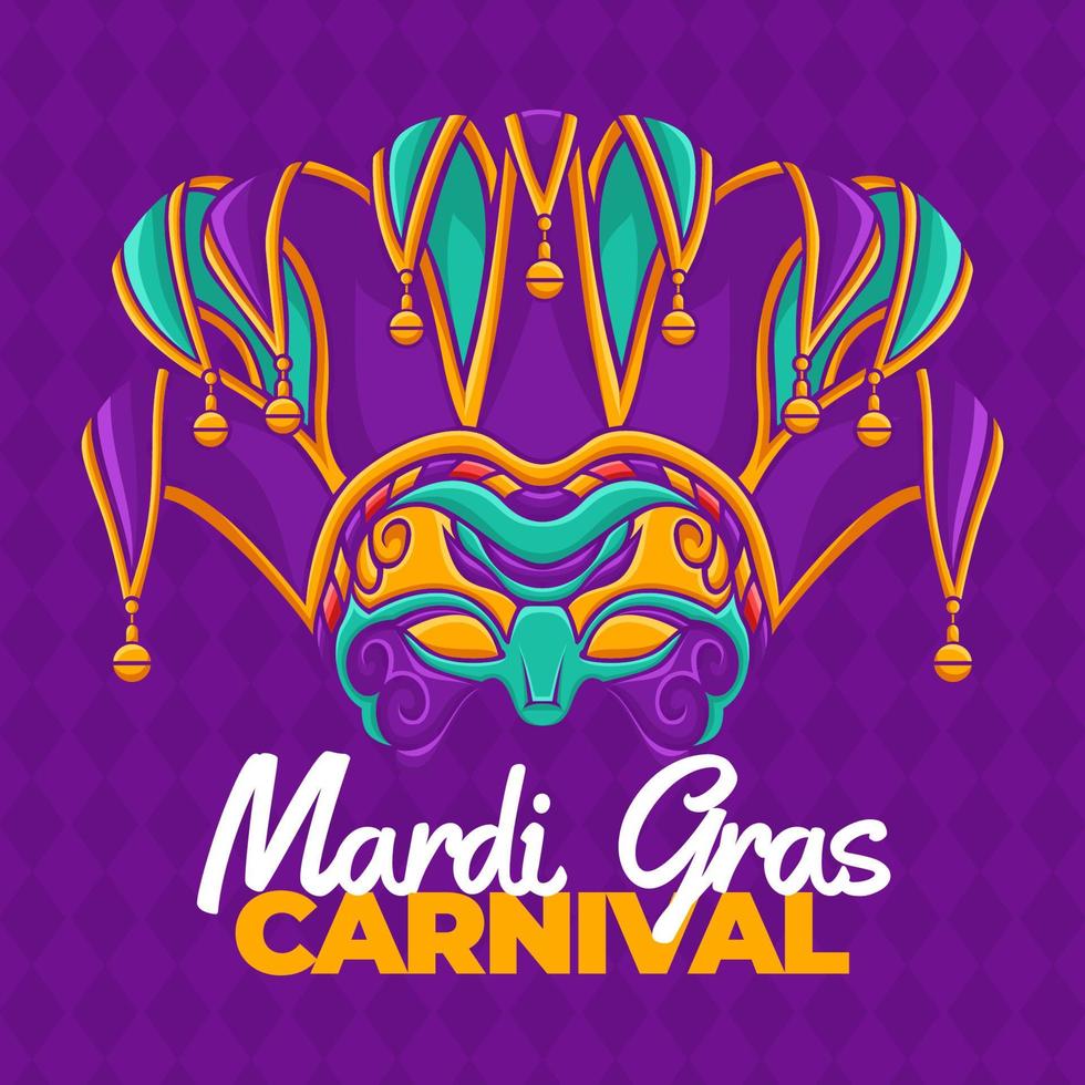 diseño vectorial de ilustración de máscara, dibujo de máscara del día del festival mardi gras vector