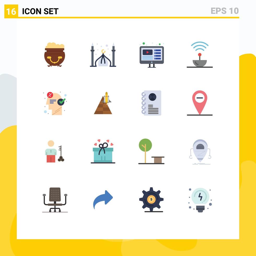 paquete de iconos de vectores de stock de 16 signos y símbolos de línea para la ciencia espacial eid acero paquete editable en vivo de elementos creativos de diseño de vectores