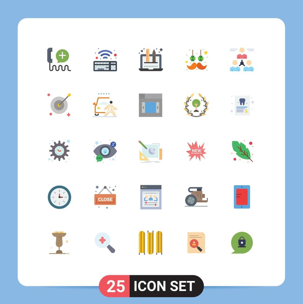 Set of 25 Modern UI Icons Symbols Signs for user flower creativity moustache facial hair Editable Vector Design Elements