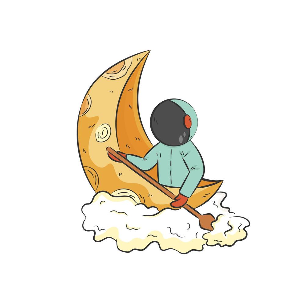 the cosmonaut is floating vector