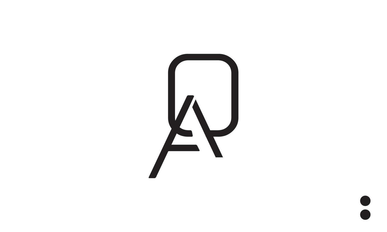 letras del alfabeto iniciales monograma logo aq, qa, a y q vector