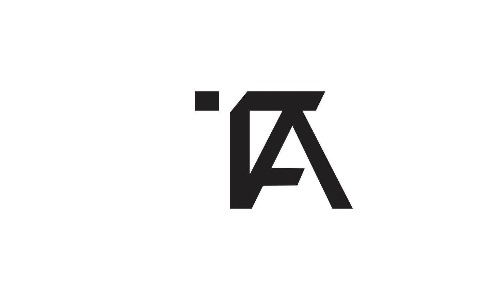 letras del alfabeto iniciales monograma logo ta, at, t y a vector