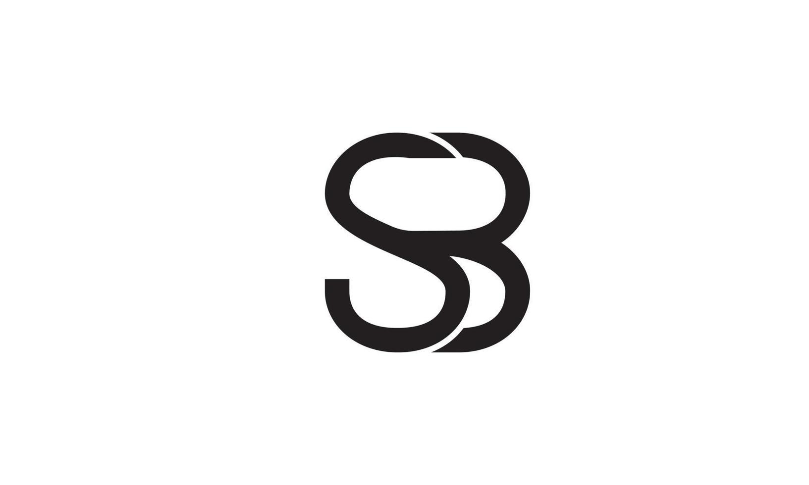 alfabeto letras iniciales monograma logo sb, bs, s y b vector